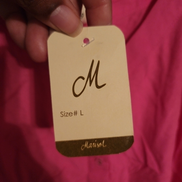 Marisol Pink Eyelet Button Down Rayon Cami Size L NWT - Picture 5 of 9